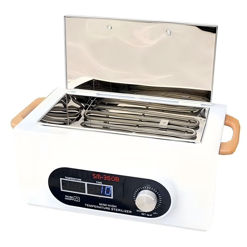 Esterilizador de alta temperatura con temperatura ajustable.