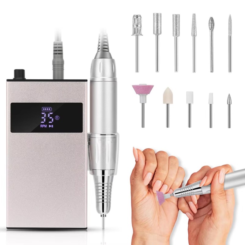 Kit de taladro de uñas portátil de bajo ruido
