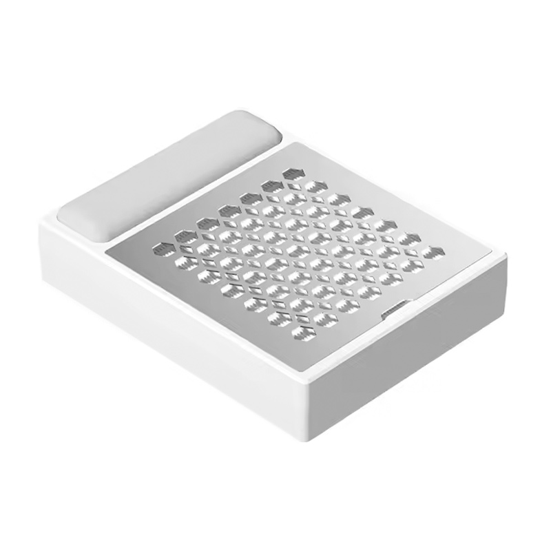 Colector de polvo de uñas con un pequeño reposamanos.