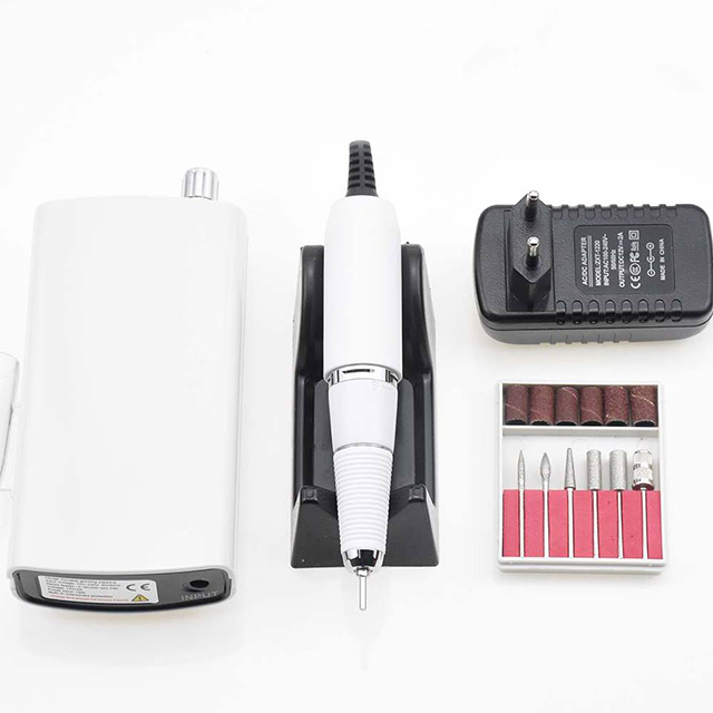 Juego de taladro de uñas popular recargable rosa 25w 30000rpm