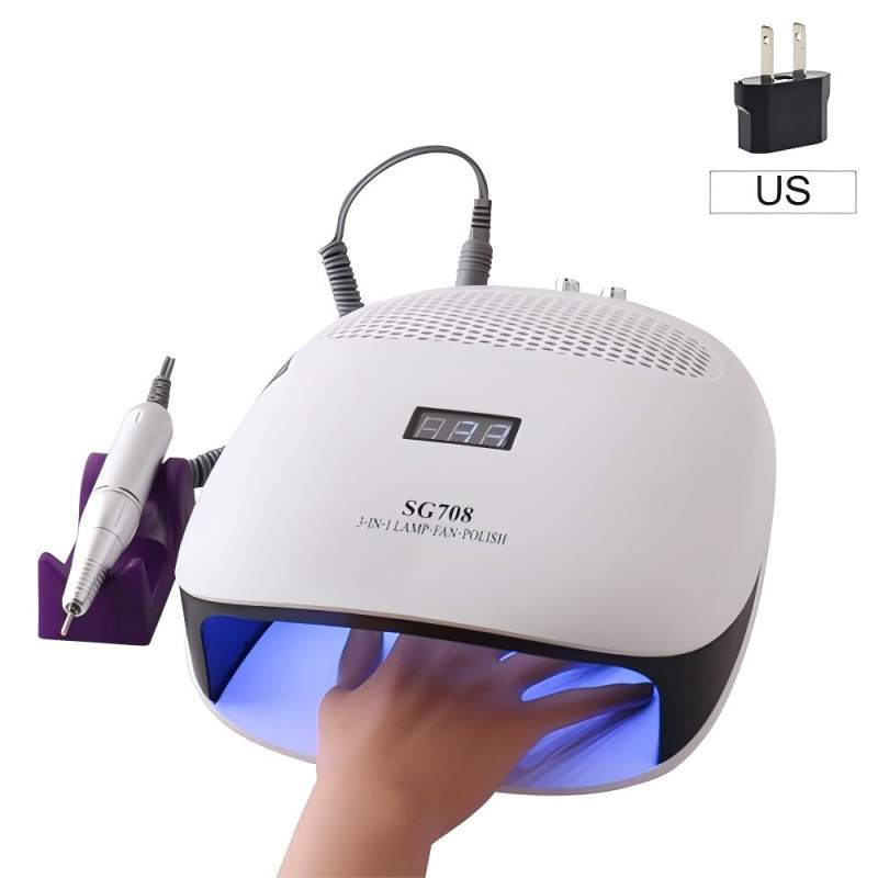 Lámpara de uñas de mano de triple combinación con almohada